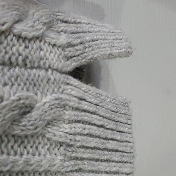 Loft Womens Sweater Gray Cable Knit Cowl Neck Large - Picture 7 of 9
